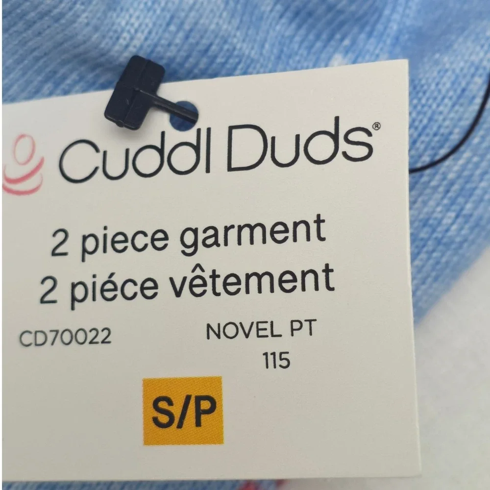 Cuddl‎ Duds Womens 2 Pc Pajama Set Blue Penguin Jogger Small Cozy Sleepwear NWT
